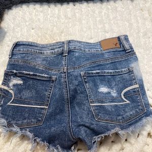 Denim high waisted jean shorts.